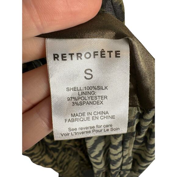 Retrofete Nicole Maxi Dress Strapless Silk Party Formal Statement Tiger Stripe S - Picture 10 of 12